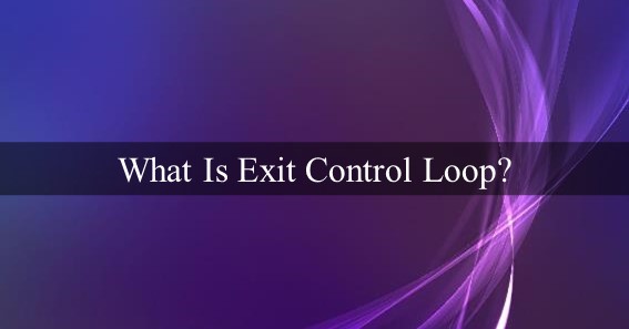 What Is Exit Control Loop